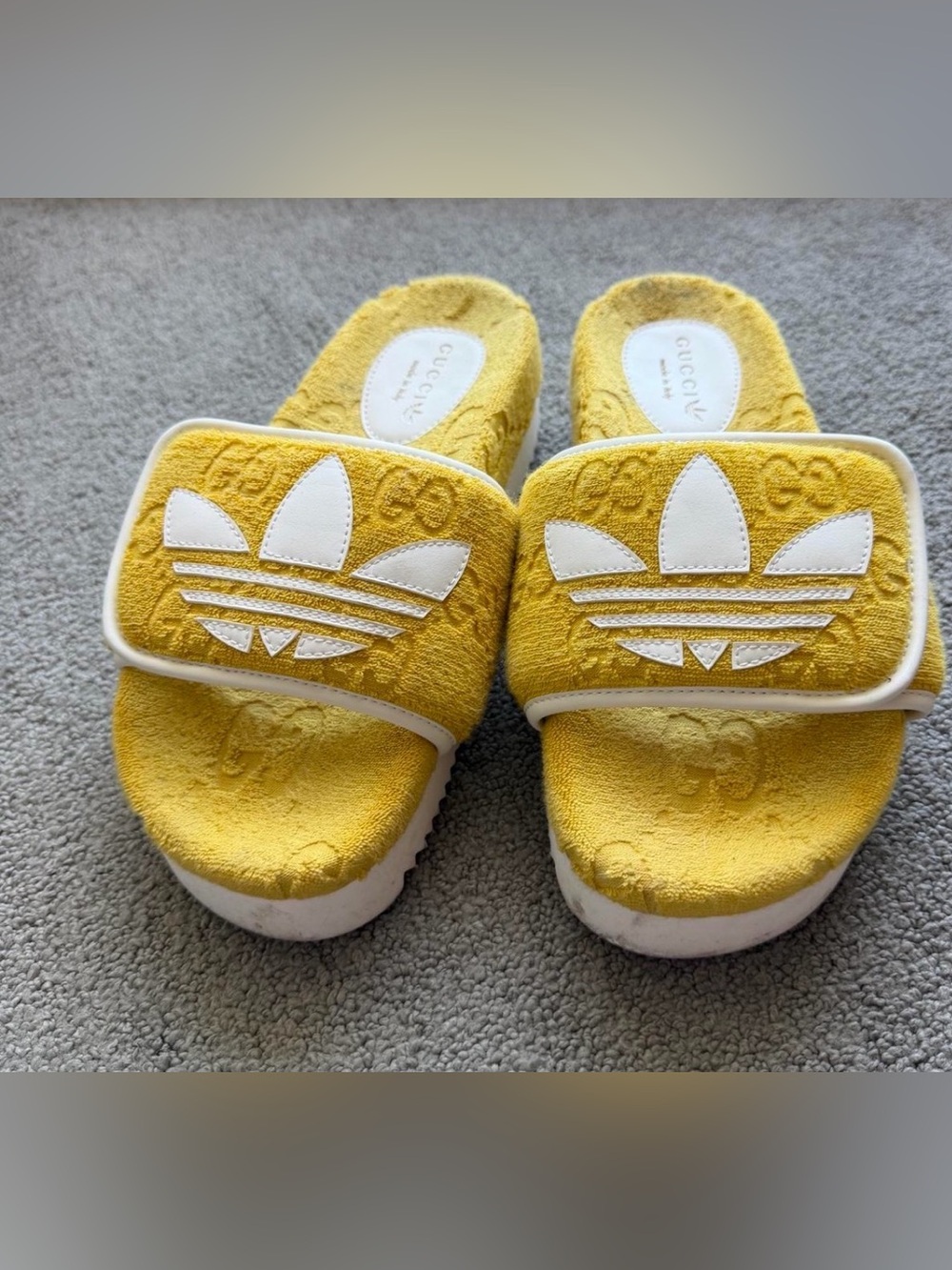 Gucci x Adidas GG Slides Yellow 💛 Women’s 37